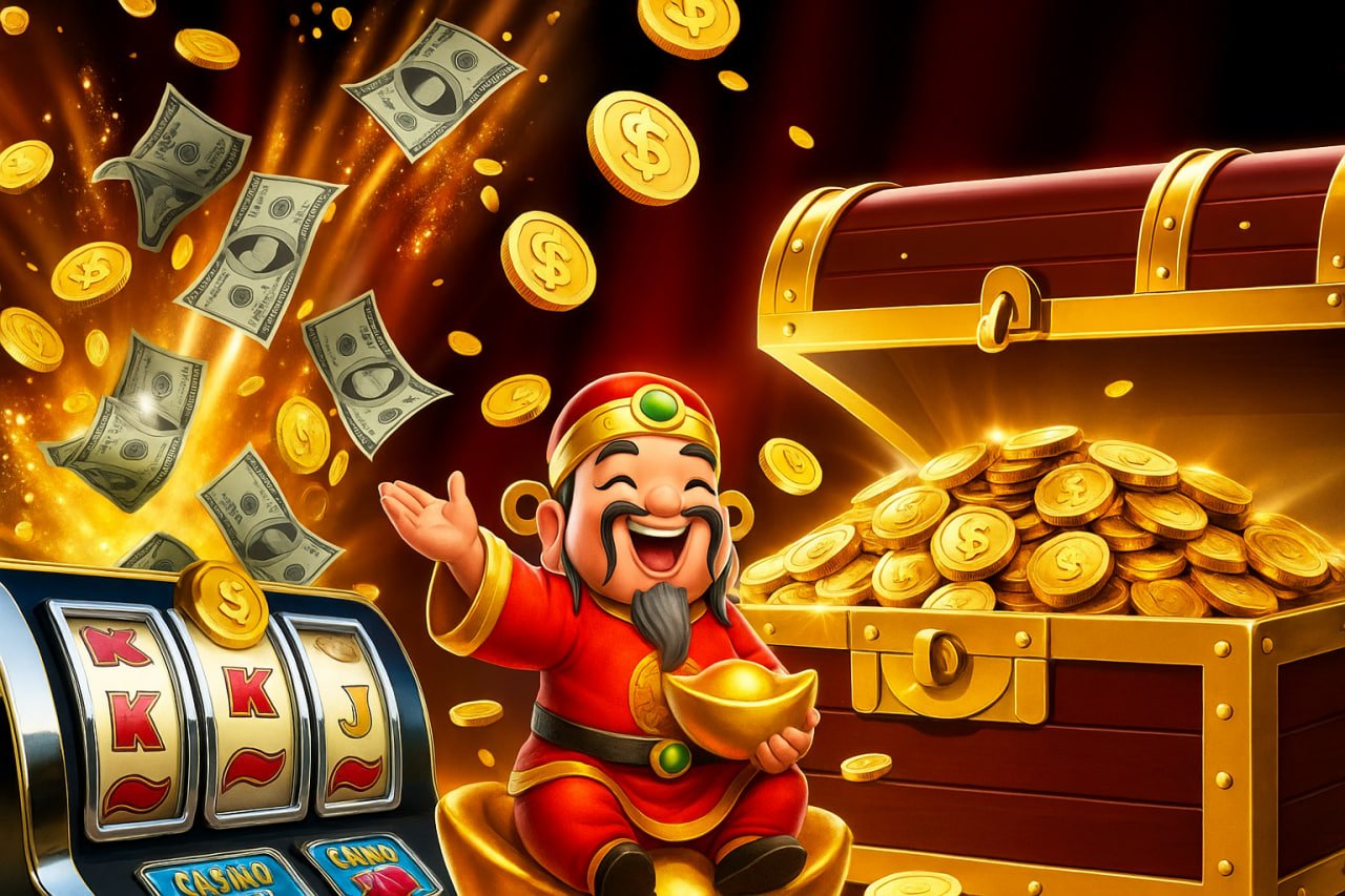 Filipino player on mobile phone browsing fachai4 jackpot games with prize pool counter visible